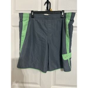 Nike Board Shorts 9" Swim Trunks Drawstring Elastic Waist Lined Gray Mens Size L